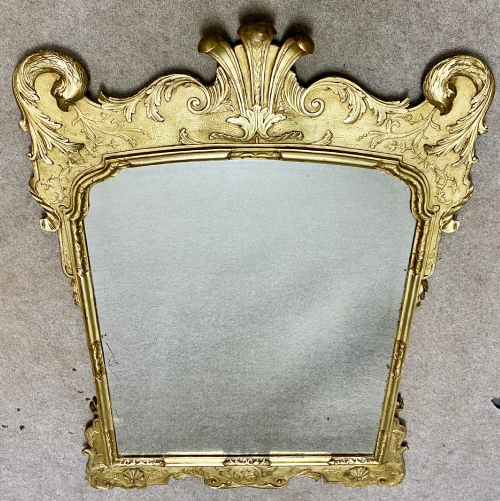 Large George I Style Gilt Wood Wall Mirror