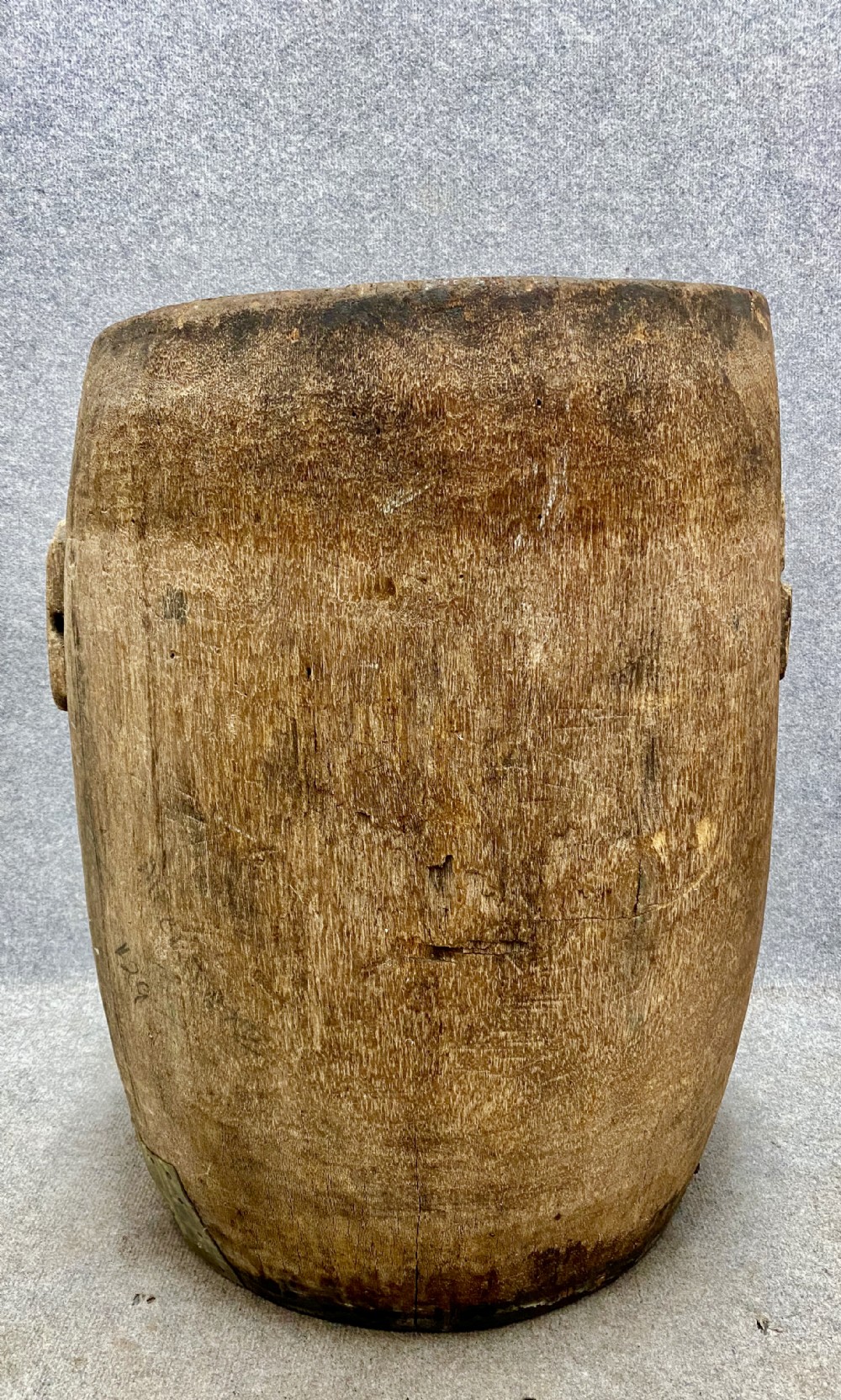 Large 18th.Century Hewn Palm Drum