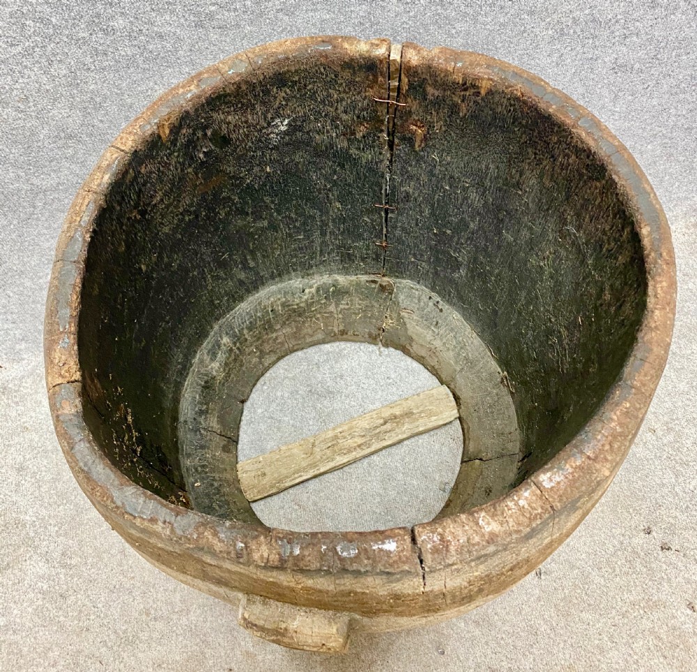 Large 18th.Century Hewn Palm Drum View VII
