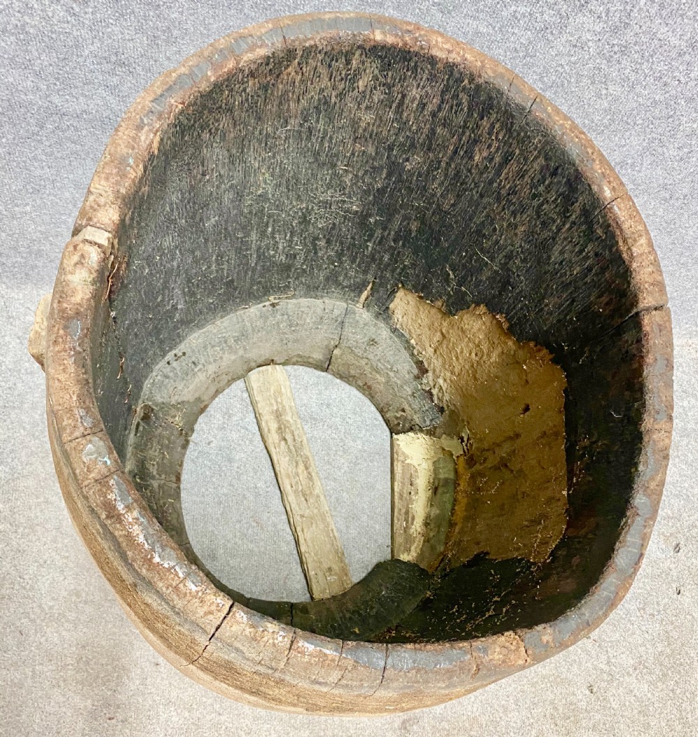 Large 18th.Century Hewn Palm Drum View VIII