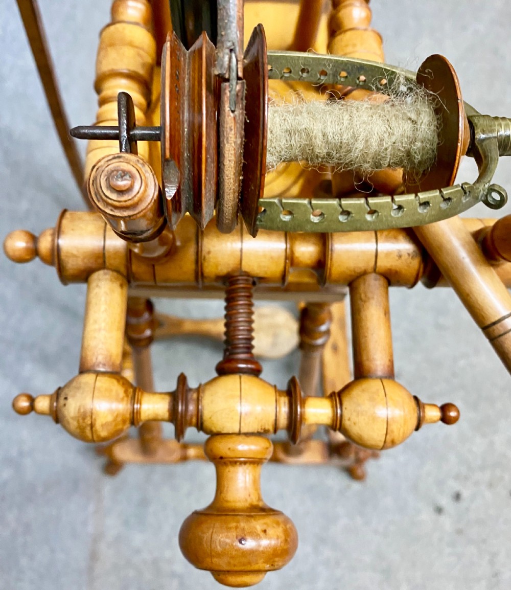 Rare 18th Century Boxwood Spinning Wheel View IV