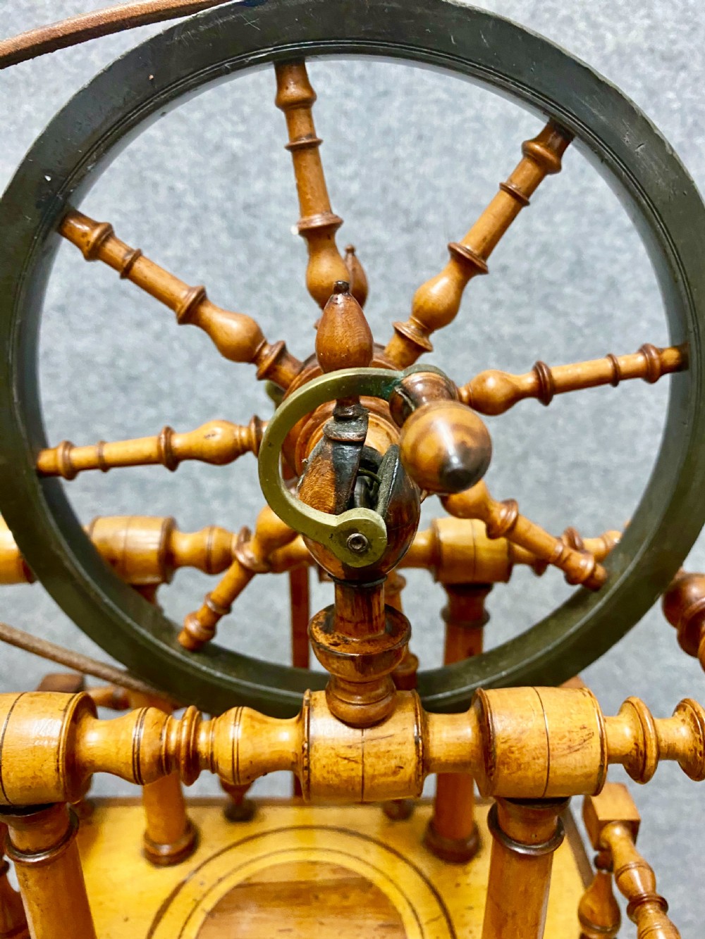 Rare 18th Century Boxwood Spinning Wheel View V