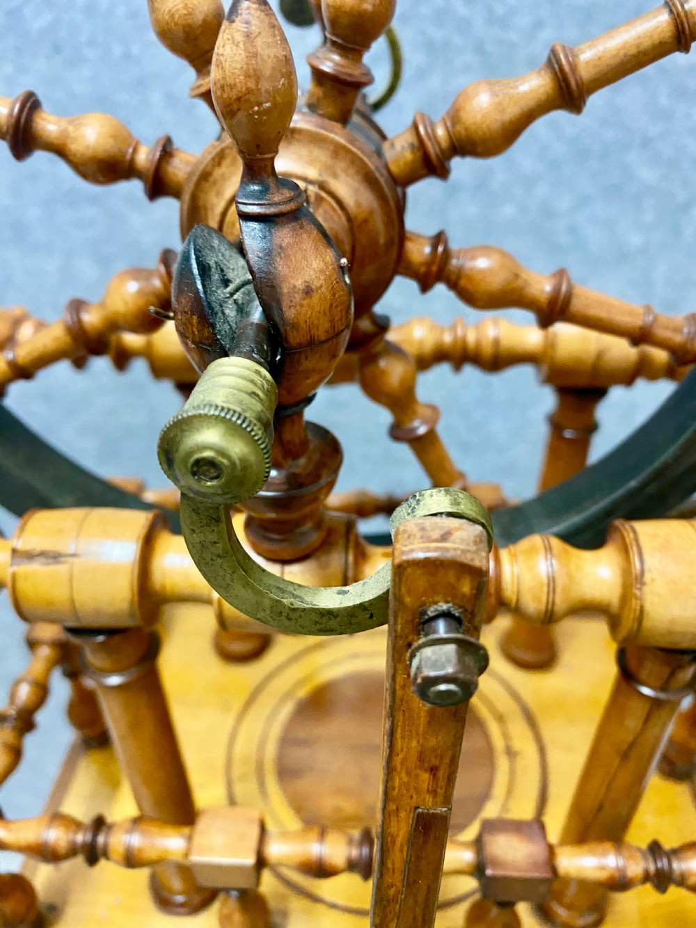 Rare 18th Century Boxwood Spinning Wheel View X