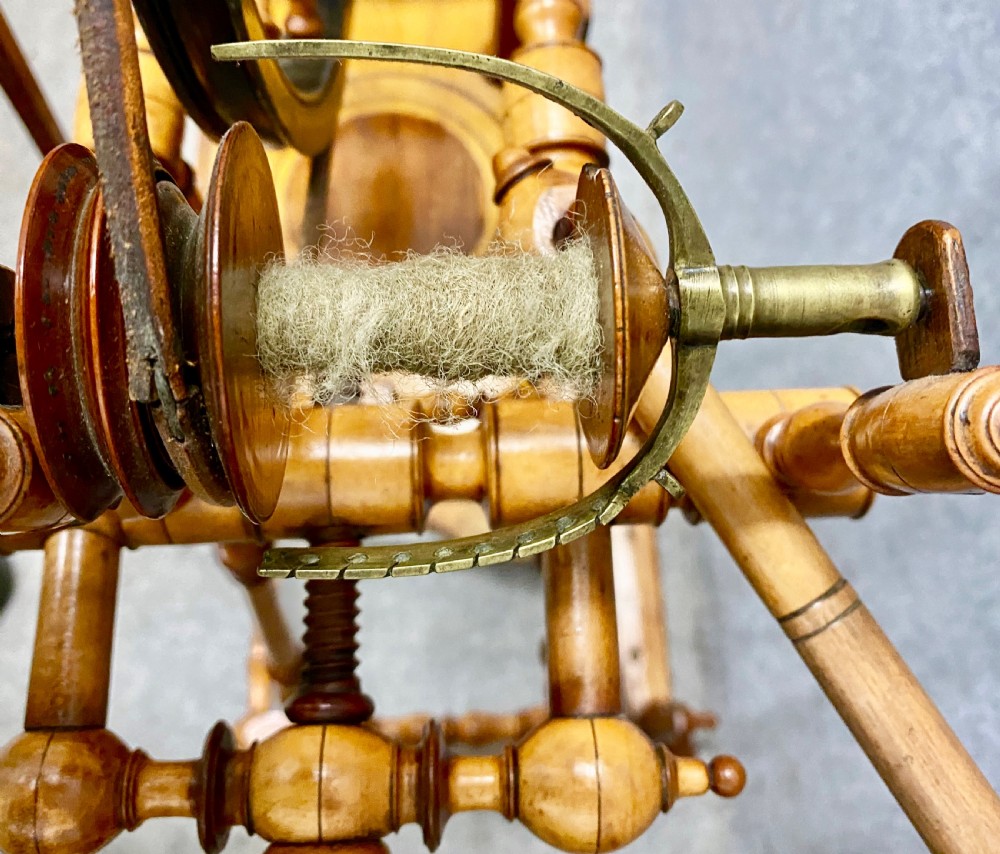 Rare 18th Century Boxwood Spinning Wheel View XI