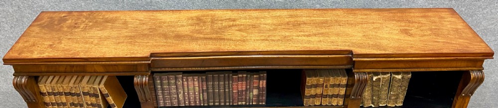 Good Victorian Walnut Breakfront Open Bookcase View II