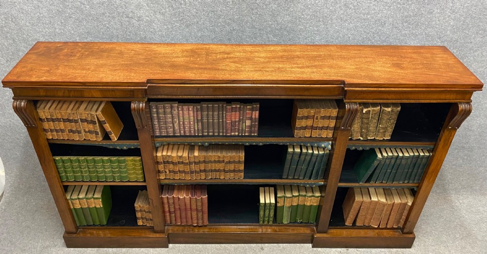 Good Victorian Walnut Breakfront Open Bookcase View III