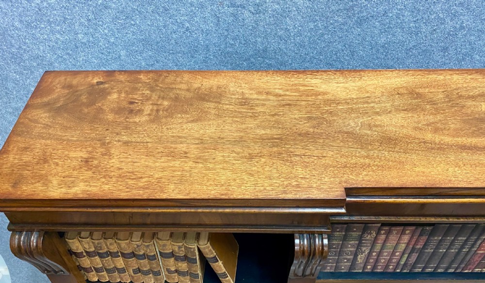 Good Victorian Walnut Breakfront Open Bookcase View XIII