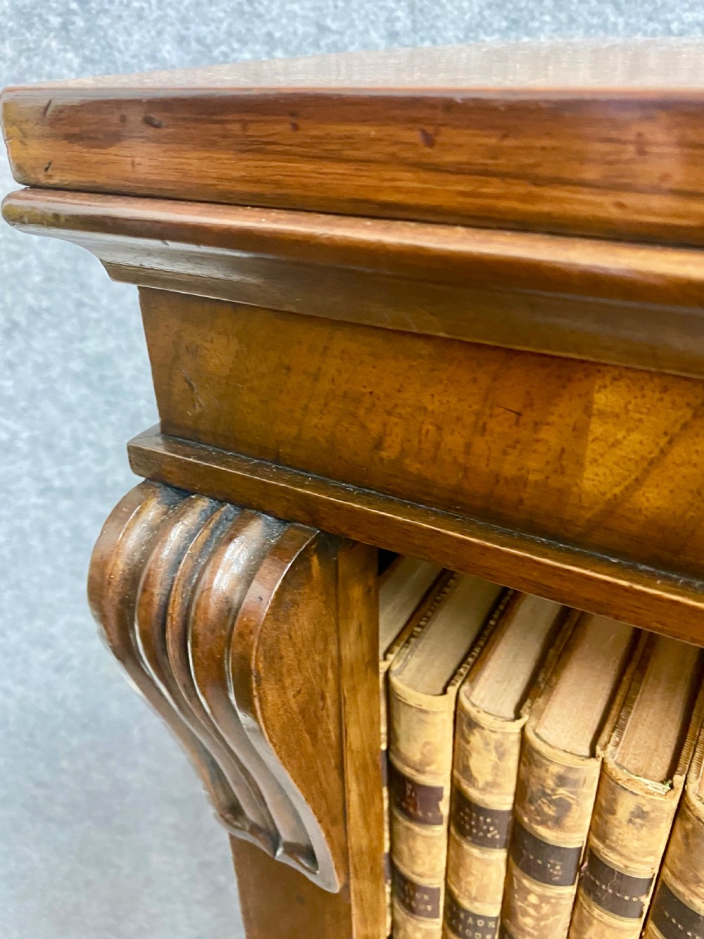 Good Victorian Walnut Breakfront Open Bookcase View XIV
