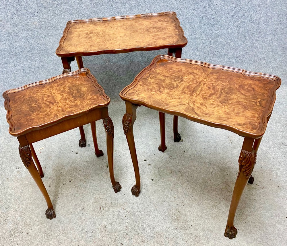 Burr Walnut Nest of Tables by Beresford & Hicks View V
