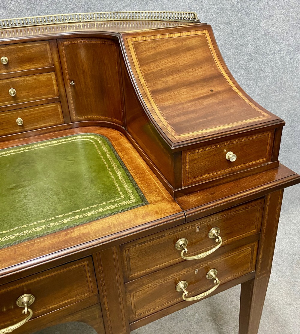 Antique Maple & Co. Inlaid Carlton House Desk View XIV