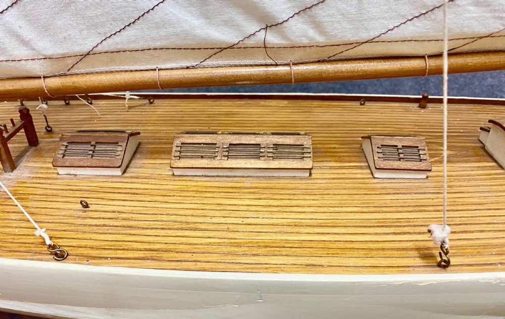 Large Wood & Canvas Pond Yacht View IV