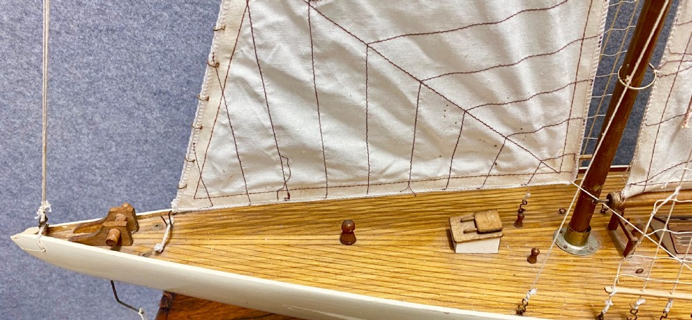 Large Wood & Canvas Pond Yacht View V