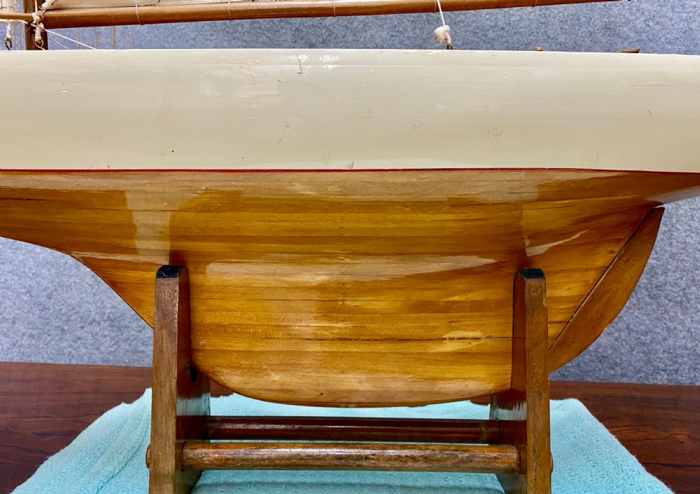 Large Wood & Canvas Pond Yacht View VIII
