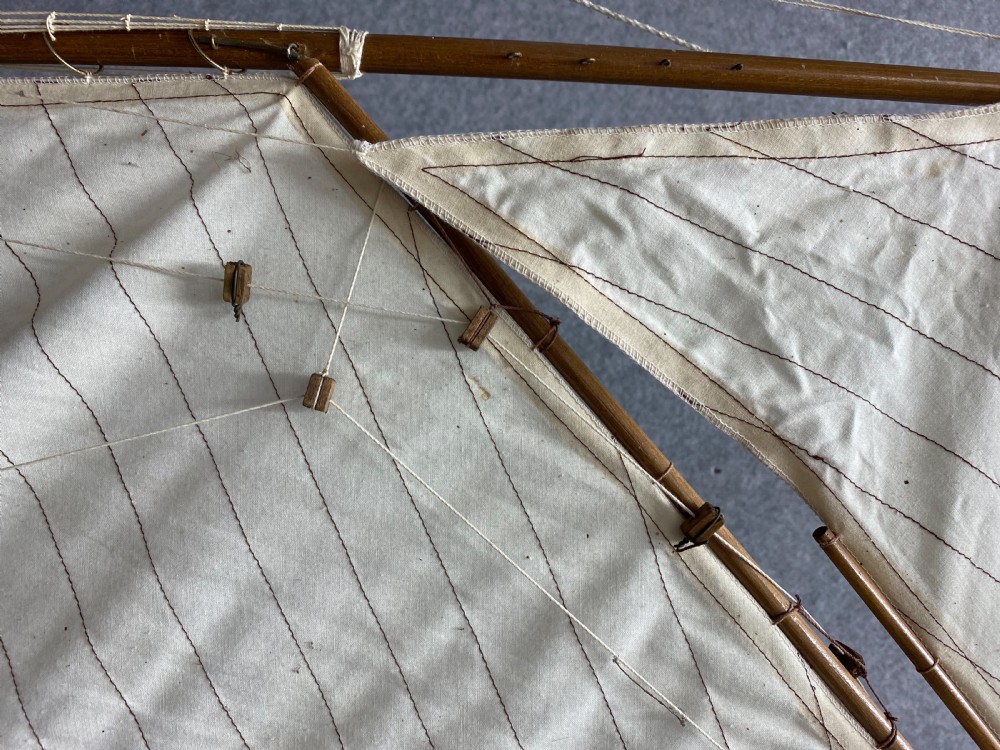 Large Wood & Canvas Pond Yacht View IX