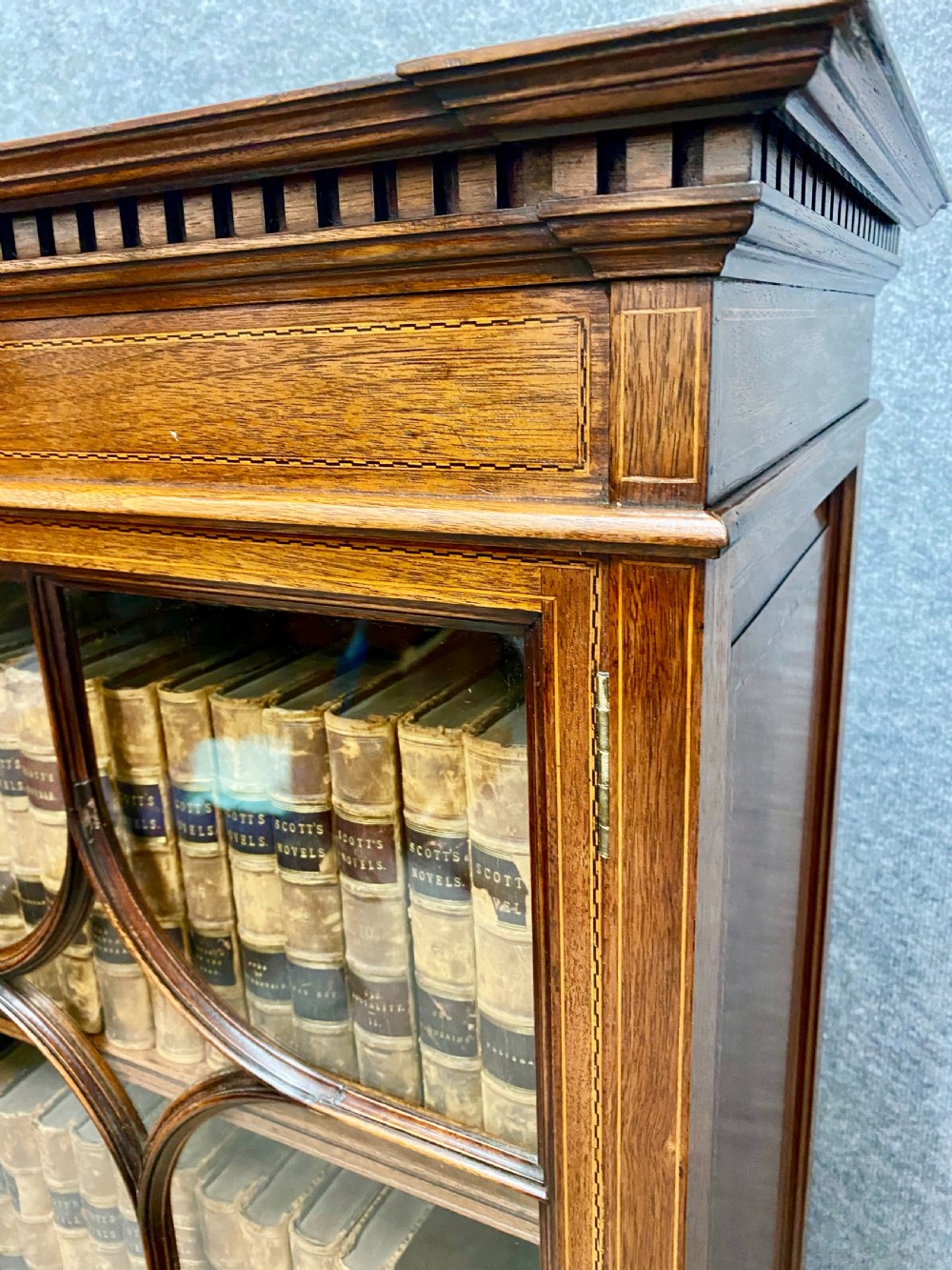 Good Quality Edwardian Inlaid Bookcase View IV