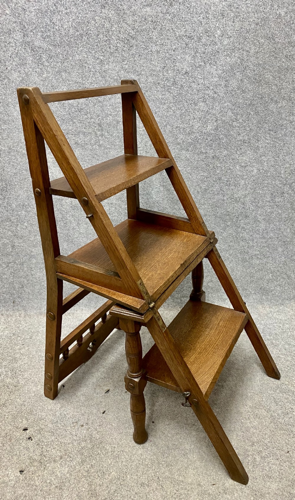 Quality Oak Metamorphic  Library Streps Chair