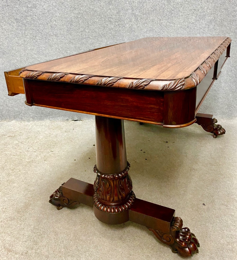 William IV rosewood 2 drawer Centre Table View IX
