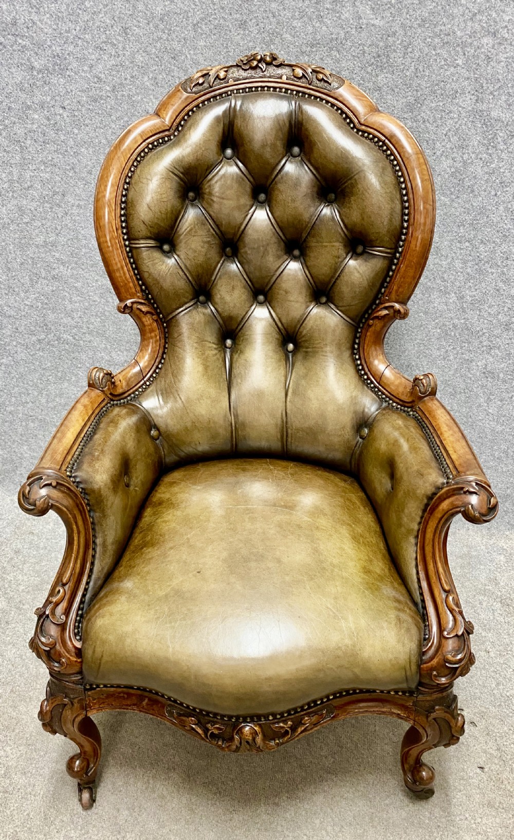 Superb Victorian Leather Armchair