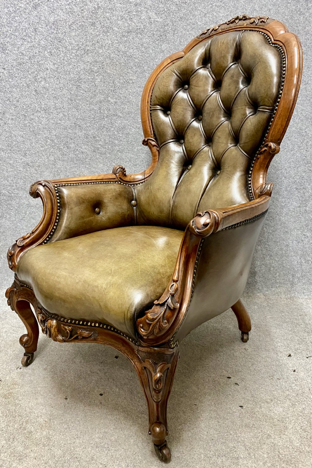 Superb Victorian Leather Armchair View V