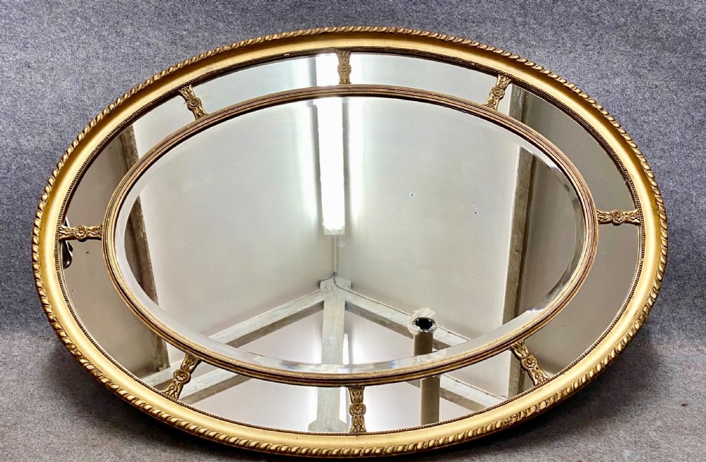 Large Gilt Wood Segmented Wall Mirror