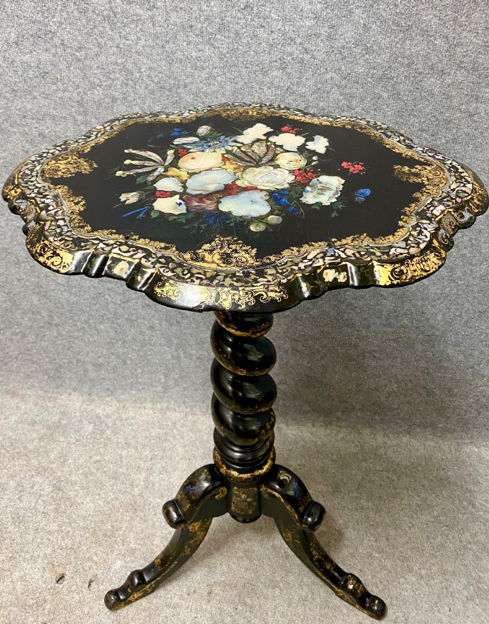 Antique Papier Mache & Lacquer Music / Reading Stand View IX