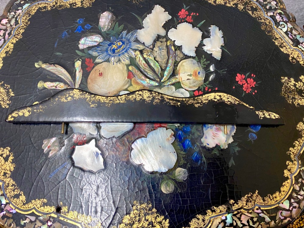 Antique Papier Mache & Lacquer Music / Reading Stand View X