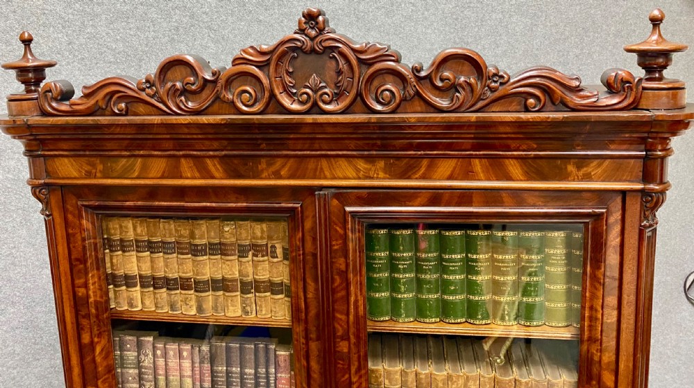 Superb Antique Biedermeier Mahogany Secretaire Bookcase View III