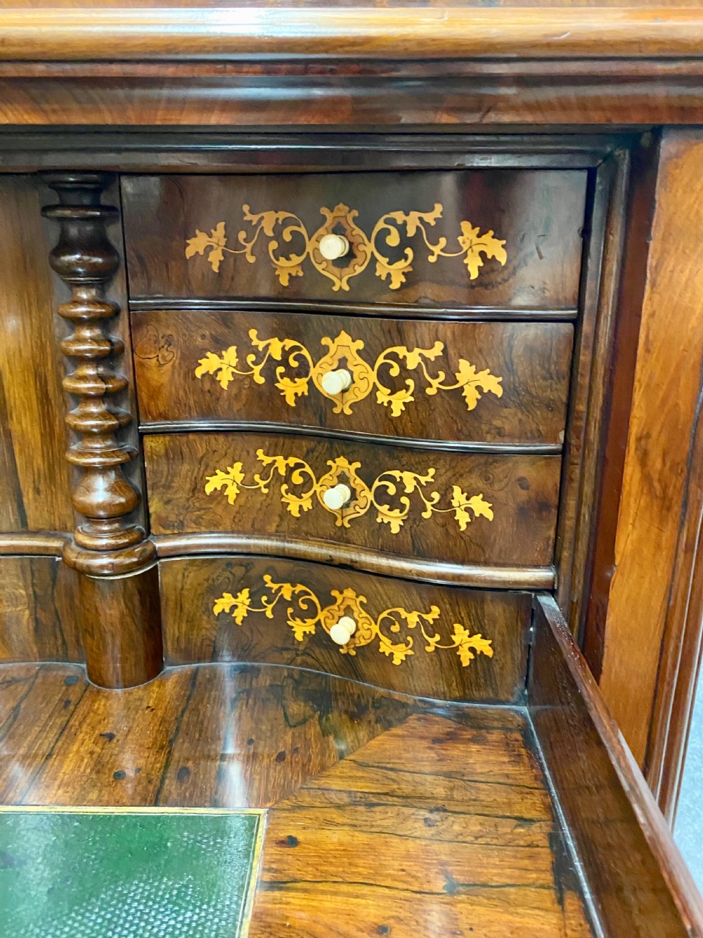 Superb Antique Biedermeier Mahogany Secretaire Bookcase View IX