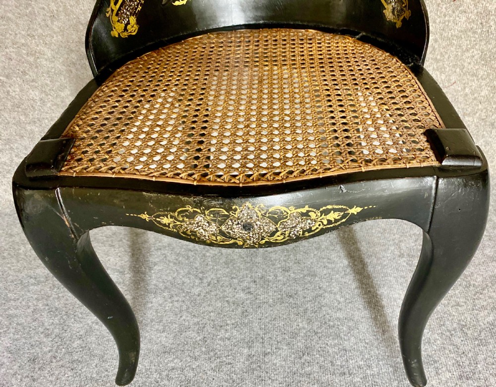 Unusual Bettridge & Co. Papier Mache Spoon Back Chair. View VIII