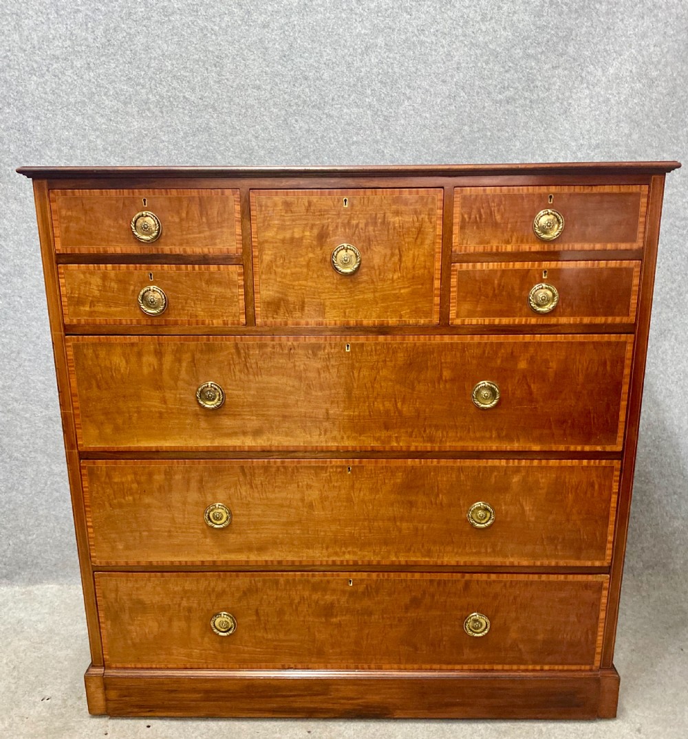 Very Large Edwardian Shoolbred Inlaid Chest of Drawers