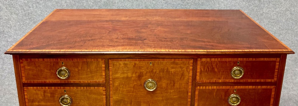 Very Large Edwardian Shoolbred Inlaid Chest of Drawers View IV