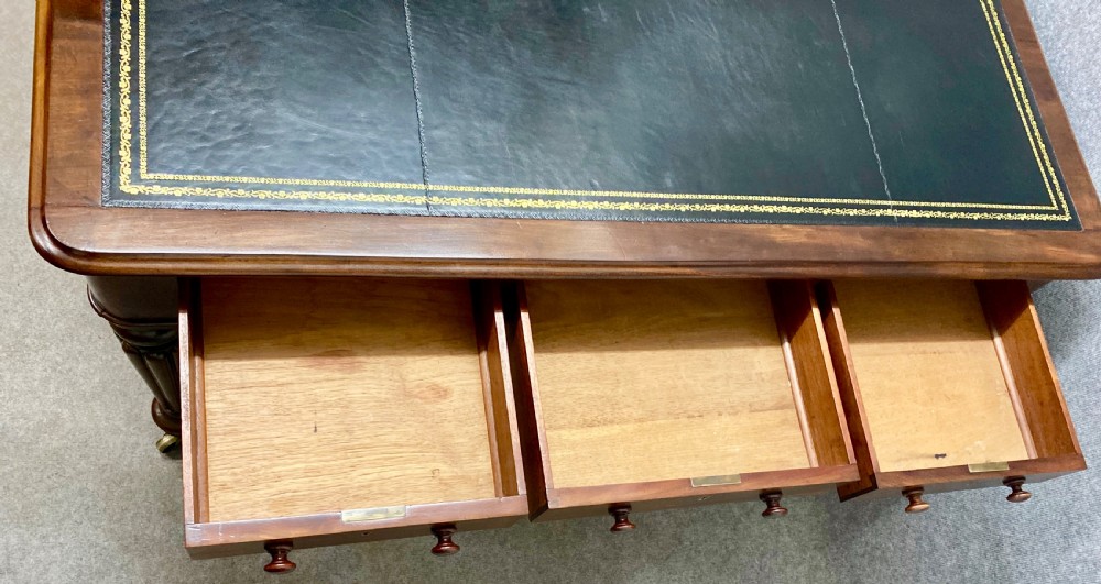Antique William IV Mahogany Partners Desk View VIII