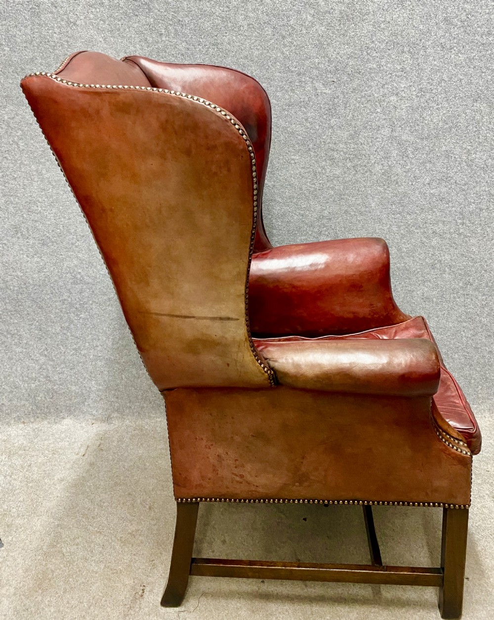 Georgian Style Mahogany & Leather Armchair View IV
