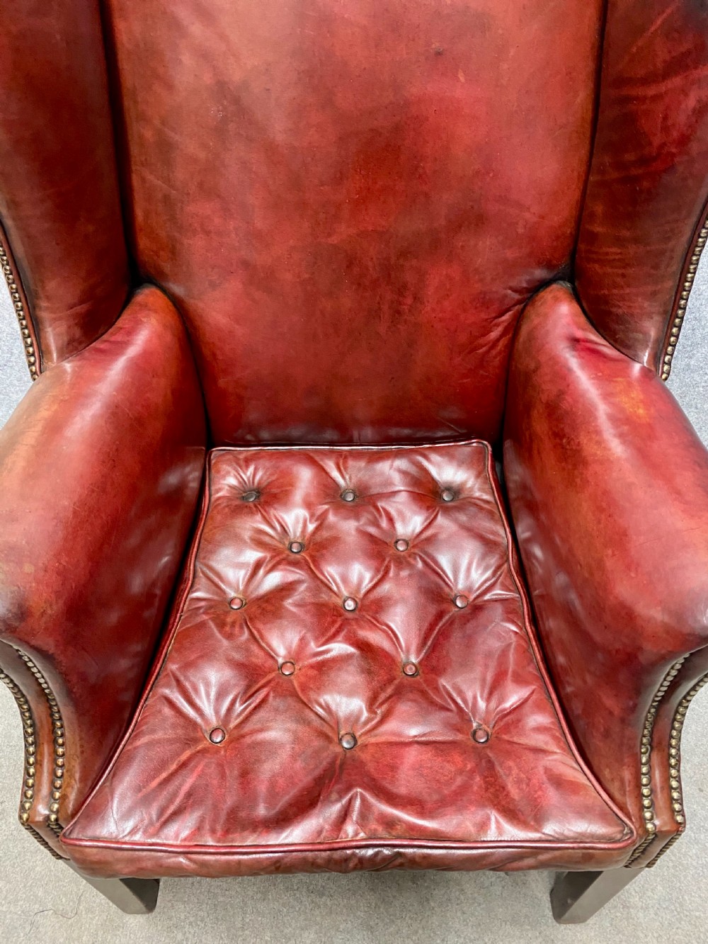 Georgian Style Mahogany & Leather Armchair View VII