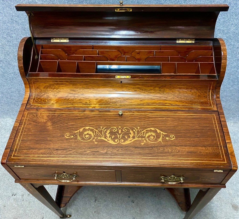Fine Sheraton Revival Ladies Writing Desk View VII
