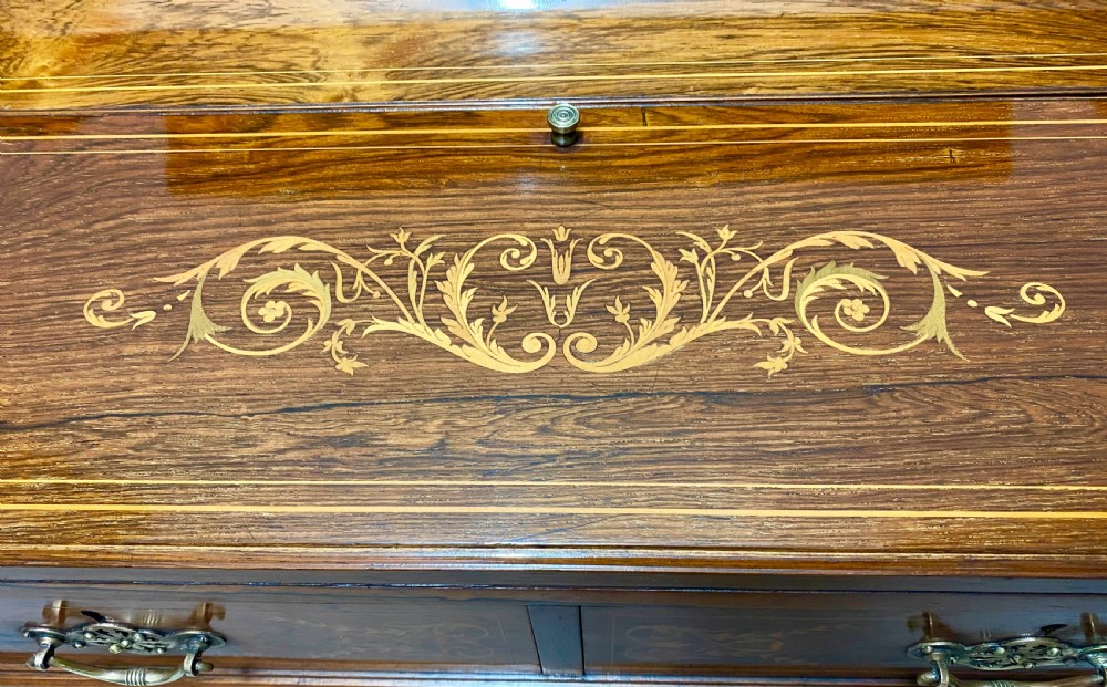 Fine Sheraton Revival Ladies Writing Desk View XI