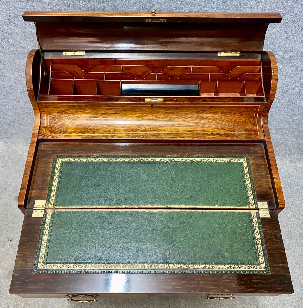 Fine Sheraton Revival Ladies Writing Desk View XII