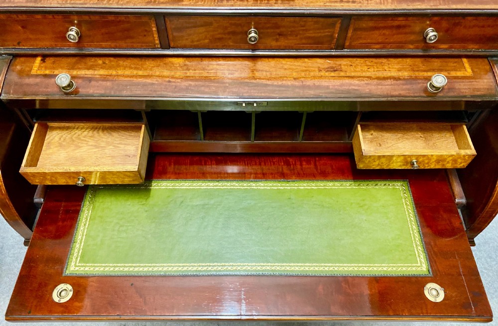 Edwardian Inlaid Cylinder Desk View III