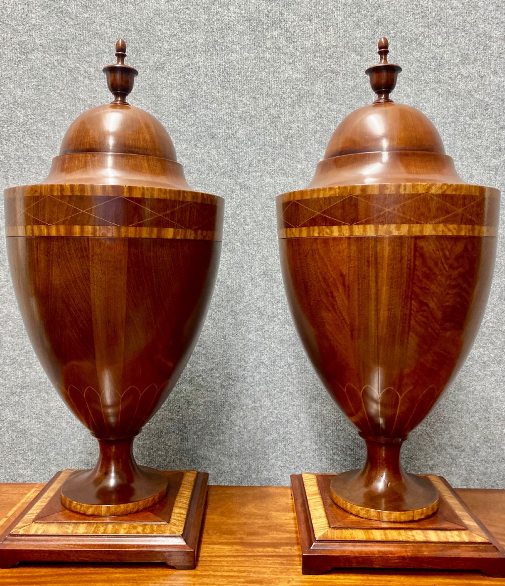Good Pair of Sheraton Revival Cutlery Urns View II