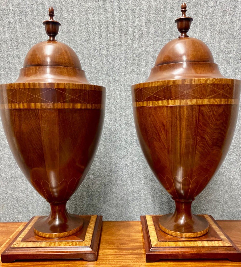 Good Pair of Sheraton Revival Cutlery Urns View XII