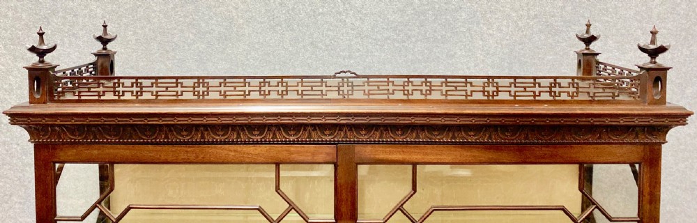 Fine Chinese Chippendale Style Mahogany Display Cabinet View II