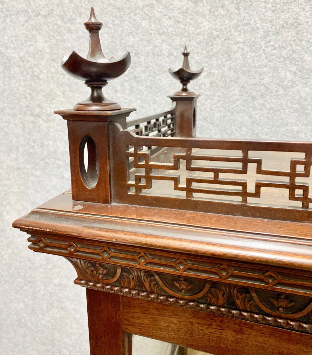 Fine Chinese Chippendale Style Mahogany Display Cabinet View XIII