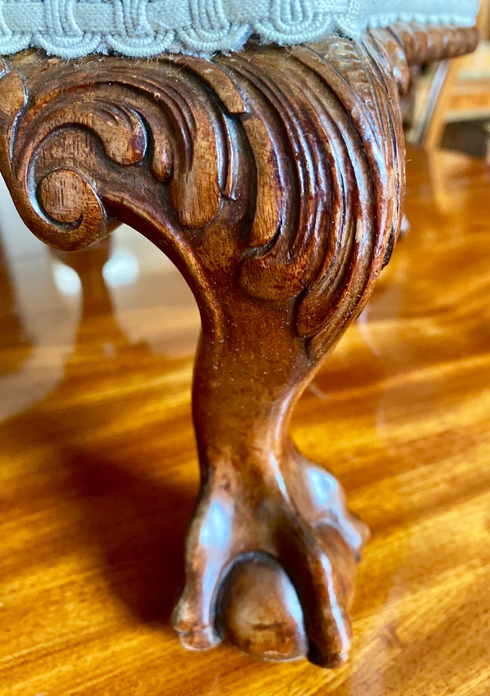Mahogany Chippendale Style Foot Stool View II