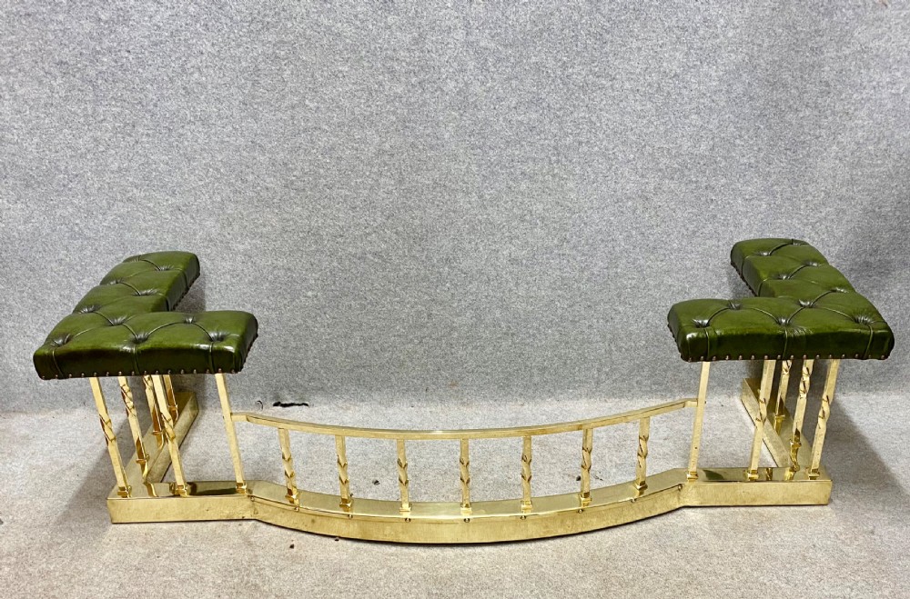 Superb Brass and Leather Seated Club Fender