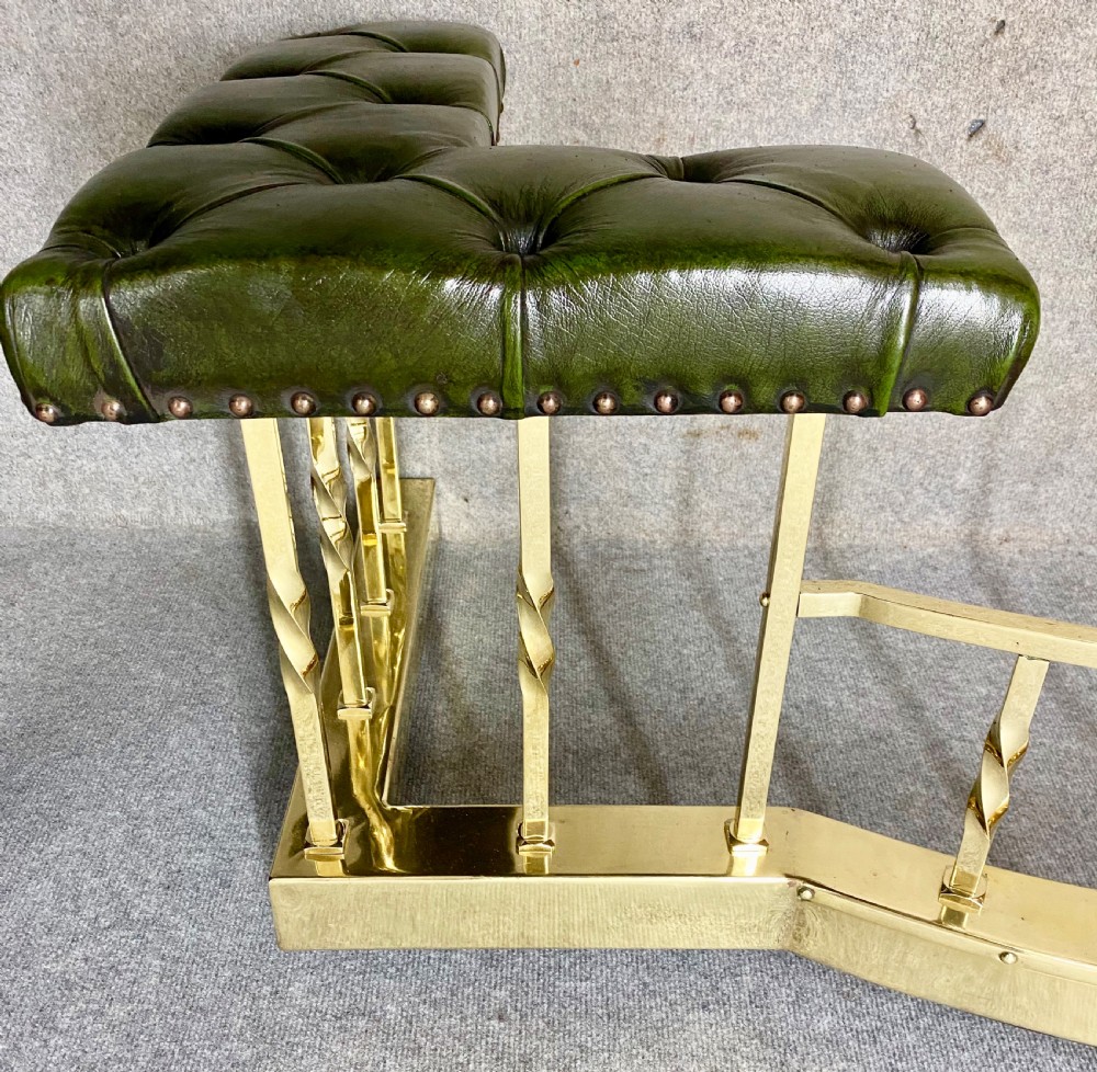 Superb Brass and Leather Seated Club Fender View VI