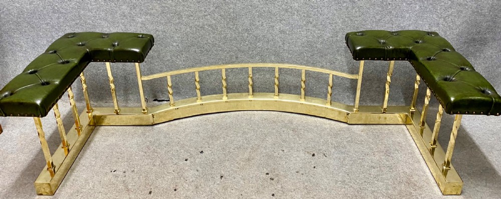 Superb Brass and Leather Seated Club Fender View VII
