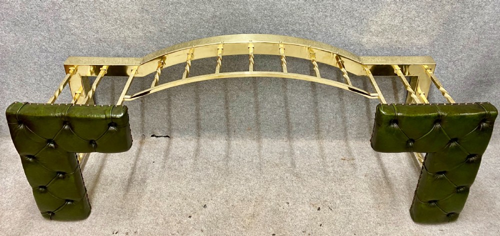 Superb Brass and Leather Seated Club Fender View VIII