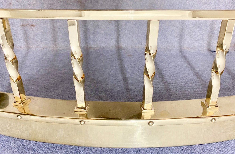Superb Brass and Leather Seated Club Fender View IX