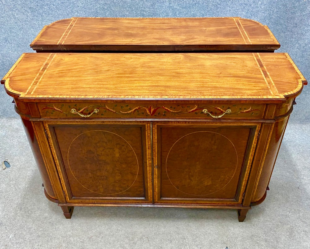 Fine Pair of Sheraton Revival Side Cabinets View XIII
