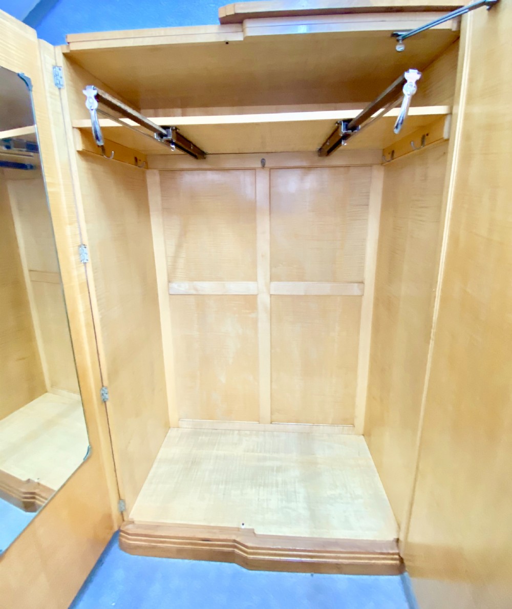 Stunning Art Deco Breakfront Walnut Wardrobe View IX